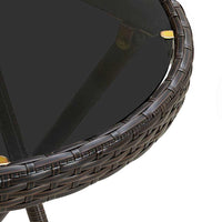 Thumbnail for 3-tlg. Bistro-Set mit Kissen Braun Poly Rattan und Glas