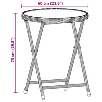 Thumbnail for 3-tlg. Bistro-Set mit Kissen Braun Poly Rattan und Glas