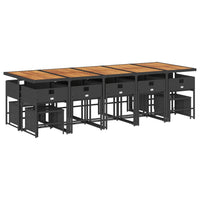 Thumbnail for 15-tlg. Garten-Essgruppe mit Kissen Schwarz Poly Rattan