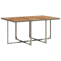 Thumbnail for 11-tlg. Garten-Essgruppe mit Kissen Grau Poly Rattan