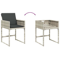 Thumbnail for 13-tlg. Garten-Essgruppe mit Kissen Hellgrau Poly Rattan