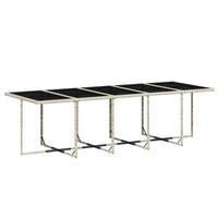 Thumbnail for 15-tlg. Garten-Essgruppe mit Kissen Hellgrau Poly Rattan