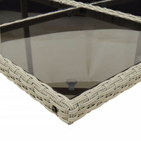 Thumbnail for 15-tlg. Garten-Essgruppe mit Kissen Hellgrau Poly Rattan