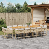Thumbnail for 15-tlg. Garten-Essgruppe mit Kissen Beige Poly Rattan