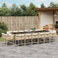 Thumbnail for 17-tlg. Garten-Essgruppe mit Kissen Beige Poly Rattan