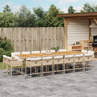 Thumbnail for 17-tlg. Garten-Essgruppe mit Kissen Beige Poly Rattan