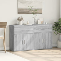 Thumbnail for Sideboards 2 Stk. Grau Sonoma-Eiche 60x31x70 cm Holzwerkstoff