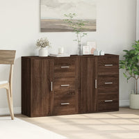 Thumbnail for Sideboards 2 Stk. Braun Eichen-Optik 60x31x70 cm Holzwerkstoff