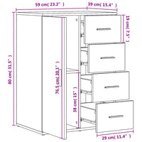 Thumbnail for Sideboards 2 Stk. Braun Eichen-Optik 59x39x80 cm Holzwerkstoff