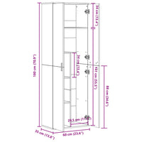 Thumbnail for Highboard Grau Sonoma 60x35x180 cm Holzwerkstoff