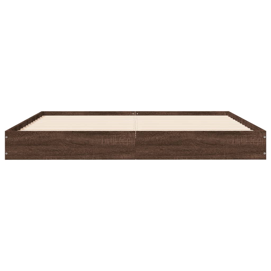 Bettgestell ohne Matratze Braun Eiche 150x200 cm Holzwerkstoff