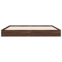 Thumbnail for Bettgestell ohne Matratze Braun Eiche 150x200 cm Holzwerkstoff