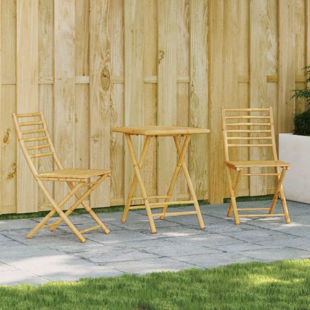 3-tlg. Bistro-Set Bambus