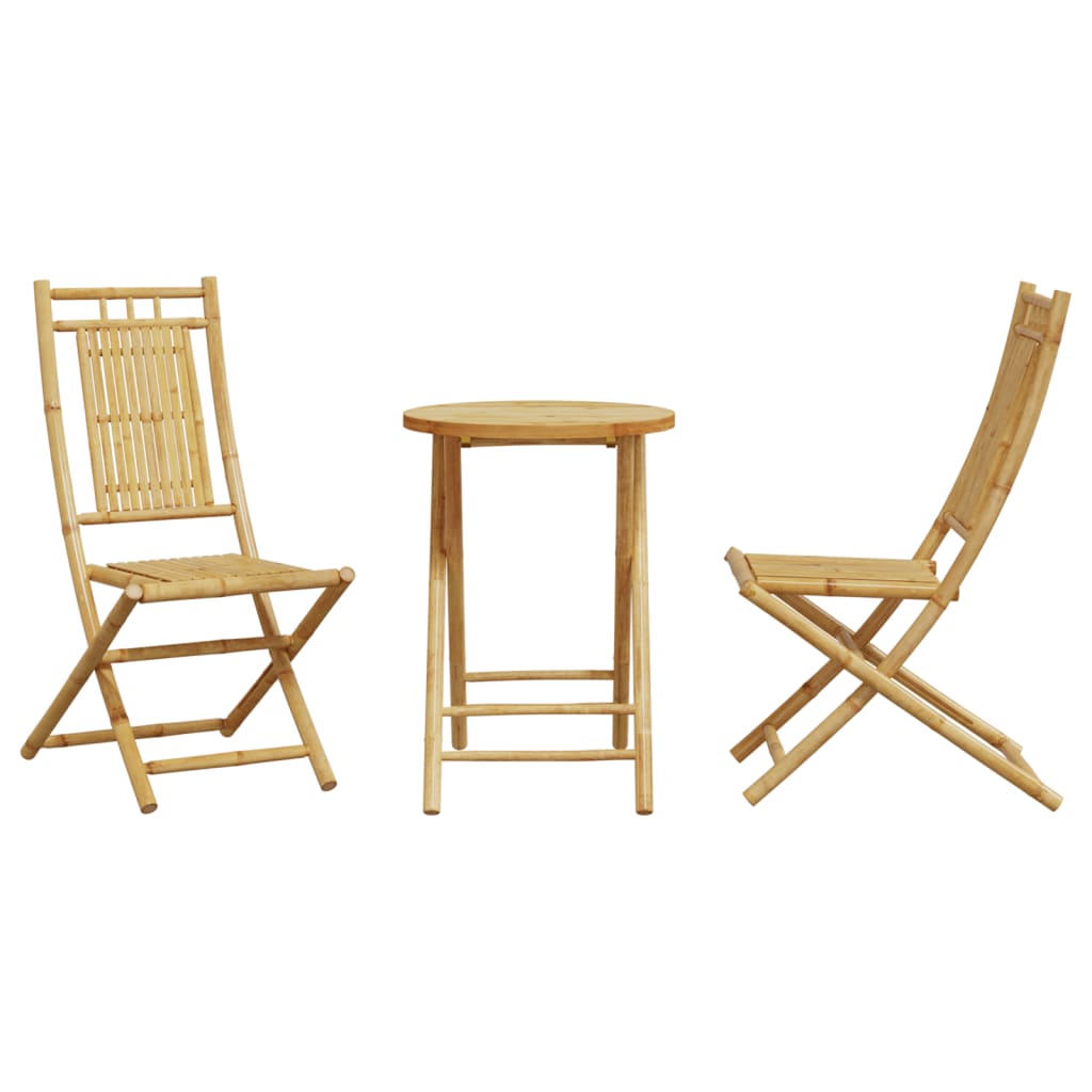 3-tlg. Bistro-Set Bambus