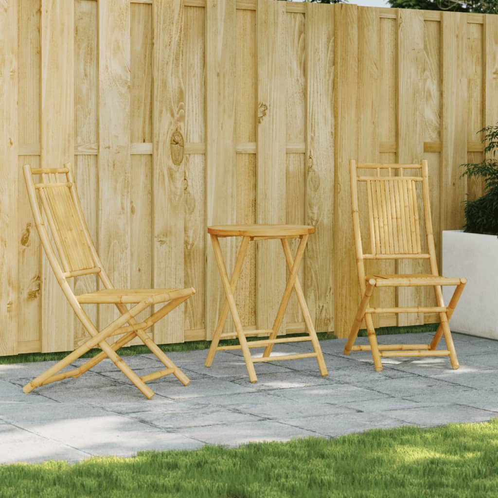 3-tlg. Bistro-Set Bambus