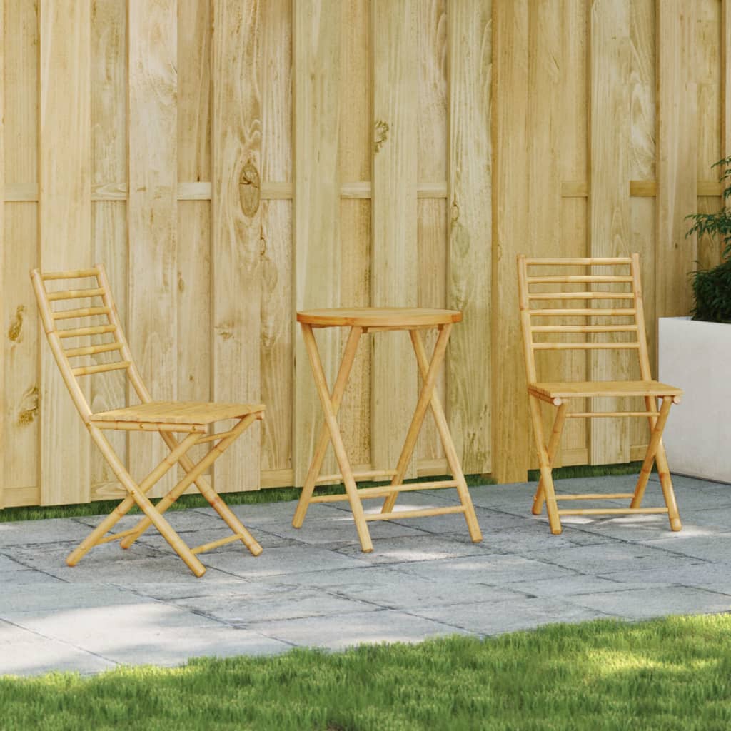 3-tlg. Bistro-Set Bambus