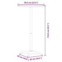 Thumbnail for Outdoor-Bartisch Höhenverstellbar Ø59,5x70/114,5 cm Aluminium
