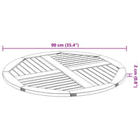 Thumbnail for Tischplatte Ø90x2,2 cm Rund Massivholz Akazie