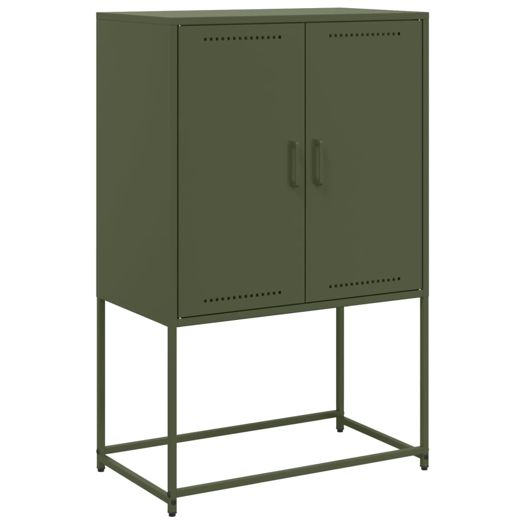 Highboard Olivgrün 68,5x38,5x107 cm Stahl
