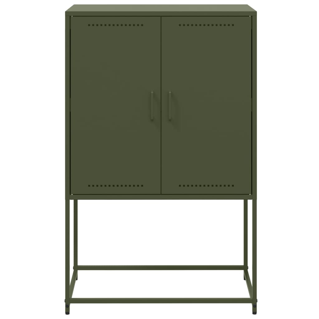 Highboard Olivgrün 68,5x38,5x107 cm Stahl