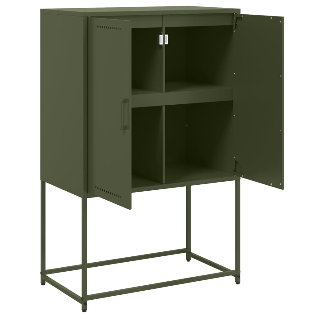 Highboard Olivgrün 68,5x38,5x107 cm Stahl