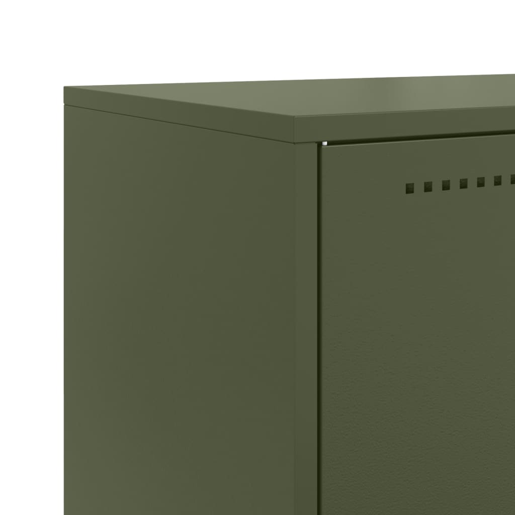 Highboard Olivgrün 68,5x38,5x107 cm Stahl