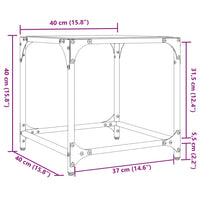 Thumbnail for Couchtisch mit Glasplatte Schwarz Transparent 40x40x40 cm Stahl