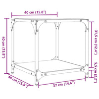 Thumbnail for Couchtische mit Glasplatte 2 Stk. Transparent 40x40x40 cm Stahl