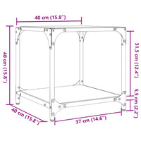 Thumbnail for Couchtisch mit Glasplatte Schwarz Transparent 40x40x40 cm Stahl