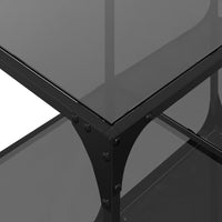 Thumbnail for Couchtisch mit Glasplatte Schwarz 78,5x40x40 cm Stahl