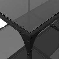 Thumbnail for Couchtisch mit Glasplatte Schwarz 98,5x50x40 cm Stahl
