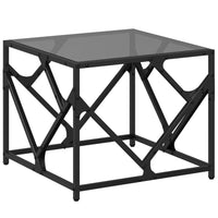 Thumbnail for Couchtisch mit Glasplatte Schwarz 50x50x41 cm Stahl