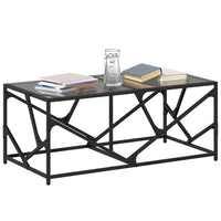 Thumbnail for Couchtisch mit Glasplatte Schwarz 98,5x50x41 cm Stahl