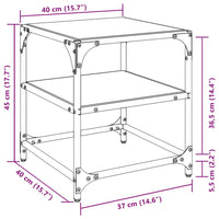 Thumbnail for Couchtische mit Glasplatten 2 Stk. Transparent 40x40x45cm Stahl