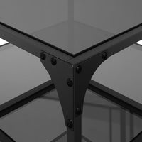 Thumbnail for Couchtisch mit Glasplatte Schwarz 50x50x45 cm Stahl