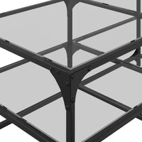 Thumbnail for Couchtisch mit Glasplatte Transparent 98,5x50x45 cm Stahl