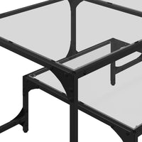 Thumbnail for Couchtisch mit Glasplatte Transparent 98,5x50x45 cm Stahl