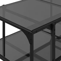 Thumbnail for Couchtisch mit Glasplatte Schwarz 98,5x50x45 cm Stahl