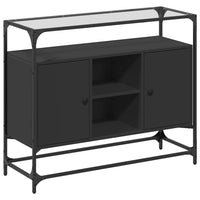 Thumbnail for Sideboard mit Glasplatte Schwarz 98x35x81 cm Holzwerkstoff