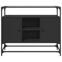 Thumbnail for Sideboard mit Glasplatte Schwarz 98x35x81 cm Holzwerkstoff