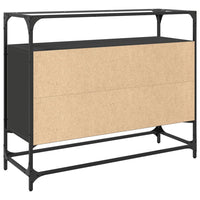Thumbnail for Sideboard mit Glasplatte Schwarz 98x35x81 cm Holzwerkstoff