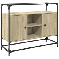 Thumbnail for Sideboard mit Glasplatte Sonoma-Eiche 98x35x81 cm Holzwerkstoff