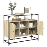 Thumbnail for Sideboard mit Glasplatte Sonoma-Eiche 98x35x81 cm Holzwerkstoff