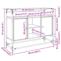 Thumbnail for Sideboard mit Glasplatte Sonoma-Eiche 98x35x81 cm Holzwerkstoff