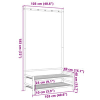 Thumbnail for Kleiderständer mit Ablagen 103x40x183 cm Bambus