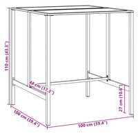 Thumbnail for Bartisch Schwarz 100x100x110 cm Pulverbeschichteter Stahl