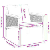 Thumbnail for Gartenstühle mit Kissen 2 Stk. Schwarz Stahl