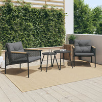 Thumbnail for Gartenstühle mit Kissen 2 Stk. Schwarz Stahl