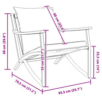 Thumbnail for Gartenstühle mit Kissen 2 Stk. Schwarz Stahl