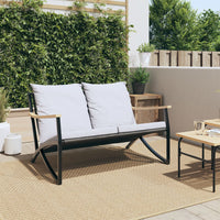 Thumbnail for Gartenbank mit Kissen 120 cm Schwarz Stahl